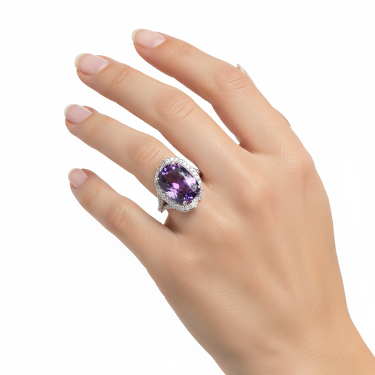 9K Zambian Amethyst Gold Ring