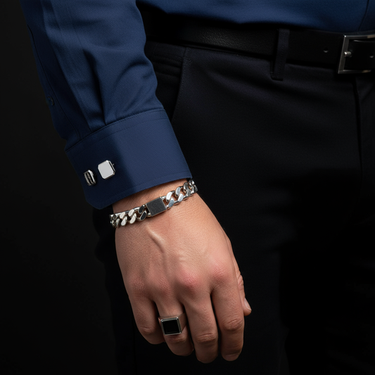 Homme Engravable Cufflinks in Silver