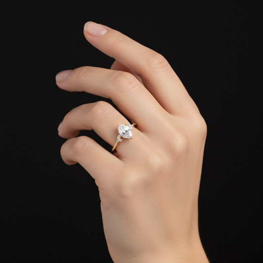 Camellia Milgrain Diamond Ring