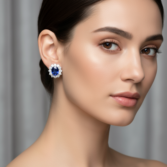 Platinum, Sapphire and Diamond Demi Parure