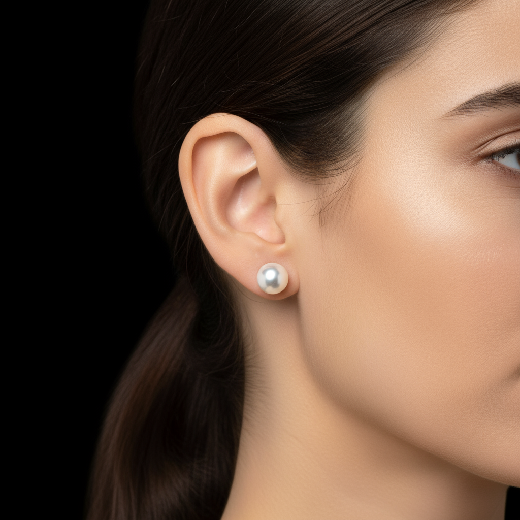 Premium Akoya Cultured Pearl Stud Earrings (6mm)