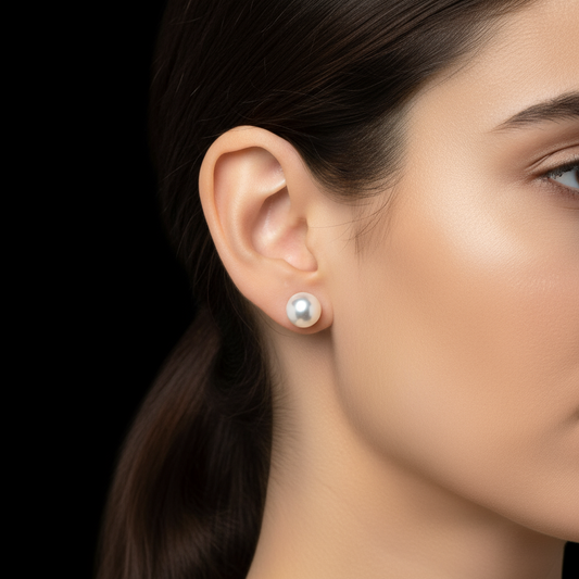 Premium Akoya Cultured Pearl Stud Earrings (6mm)