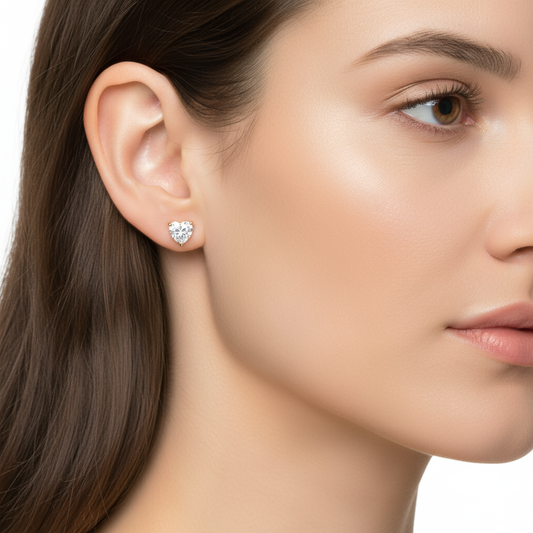 Heart Lab Diamond Stud Earrings (1/4 ct. tw.)