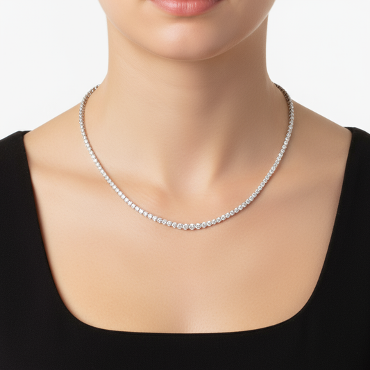Angled Lab Diamond Riviere Tennis Necklace (5 1/2 ct. tw.)