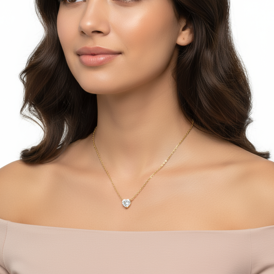 Heart Shaped Lab Diamond Pendant (1/8 ct. tw.)