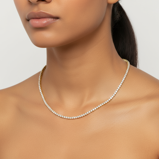 Angled Lab Diamond Riviere Tennis Necklace (5 ct. tw.)