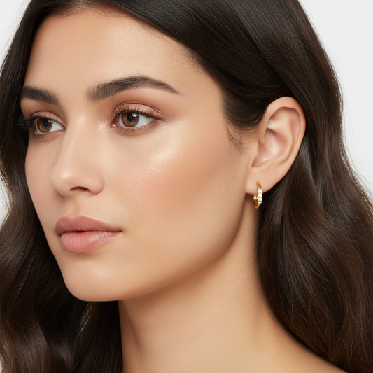 Petite Diamond Huggie Earrings