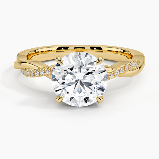 Petite Twisted Vine Hidden Halo Pavé Diamond Ring