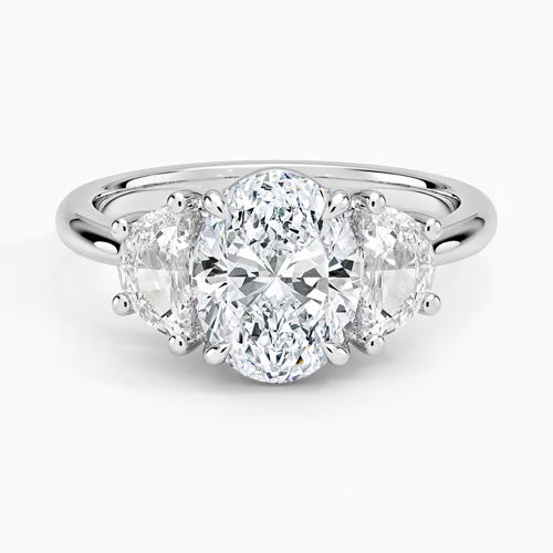 Half Moon Three Stone Diamond Ring (1/2 ct. tw.)