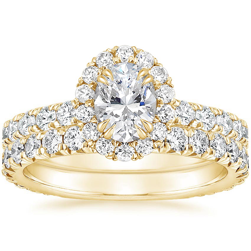 Luxe Sienna Halo Diamond Bridal Set (1 3/8 ct. tw.)
