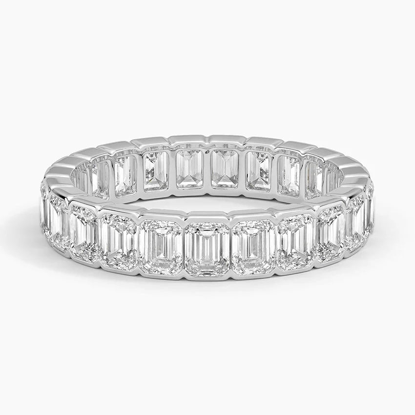 Emerald Cut Eternity Semi-Bezel Lab Diamond Ring (3 ct. tw.)