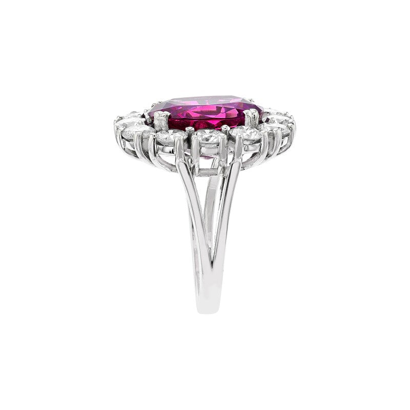 White Gold, 10.46ct Ceylon Pink Sapphire and Diamond Ring
