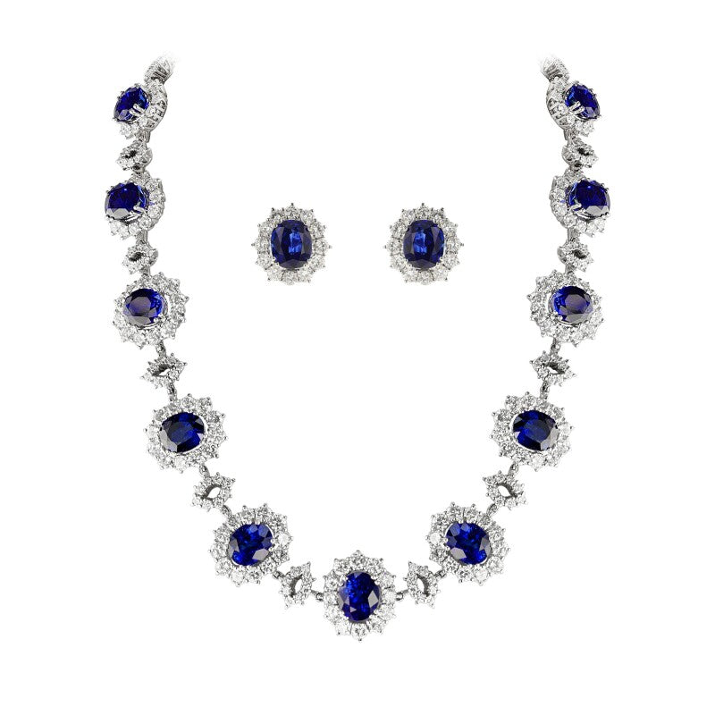 Platinum, Sapphire and Diamond Demi Parure