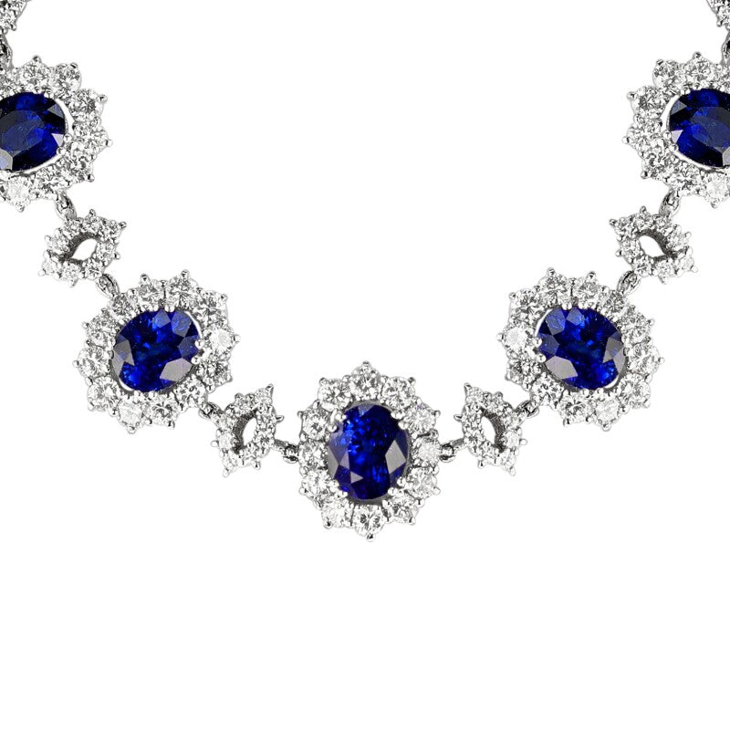 Platinum, Sapphire and Diamond Demi Parure