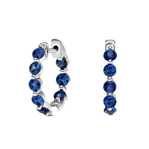 Blue sapphire hoops