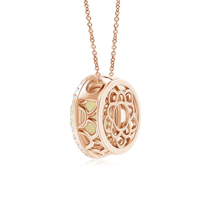 GIA Certified Opal Double Halo Pendant