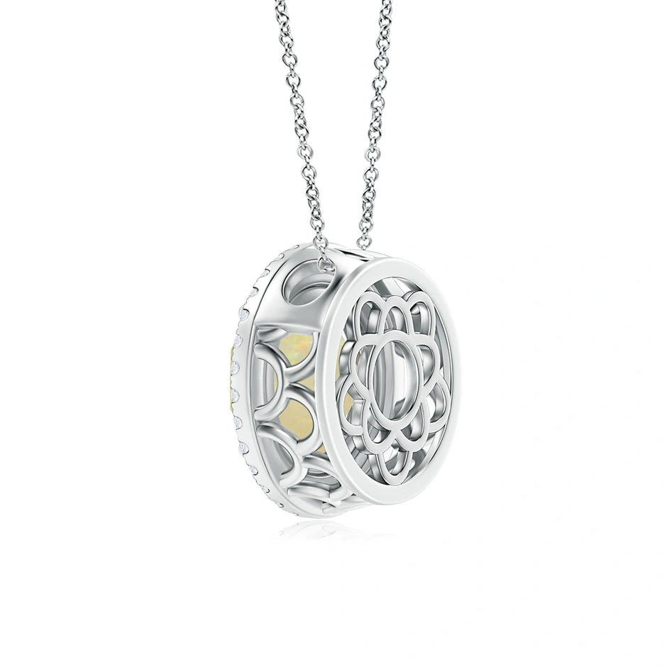 GIA Certified Opal Double Halo Pendant