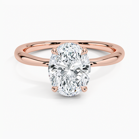 Freesia Hidden Halo Diamond Ring in 18K