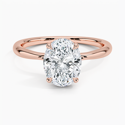 Freesia Hidden Halo Diamond Ring in 18K