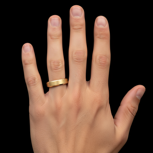 Beveled Edge Matte 5.5mm Wedding Ring