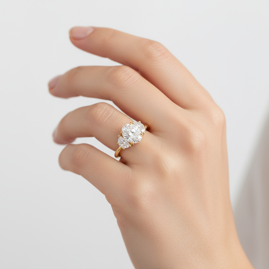 Half Moon Three Stone Diamond Ring (1/2 ct. tw.)