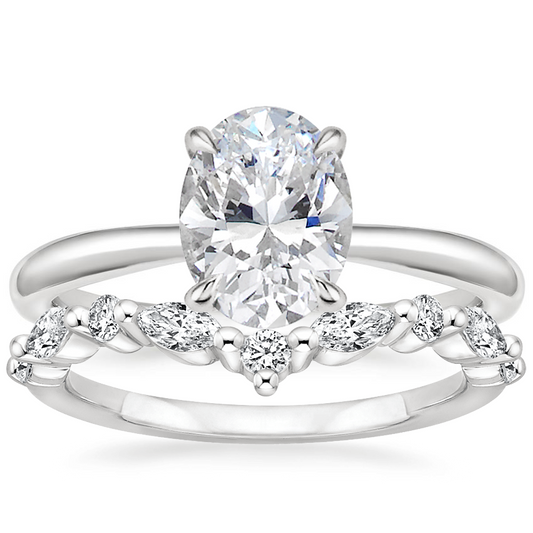 Freesia Ring with Curved Versailles Diamond Ring