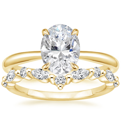 Freesia Ring with Curved Versailles Diamond Ring