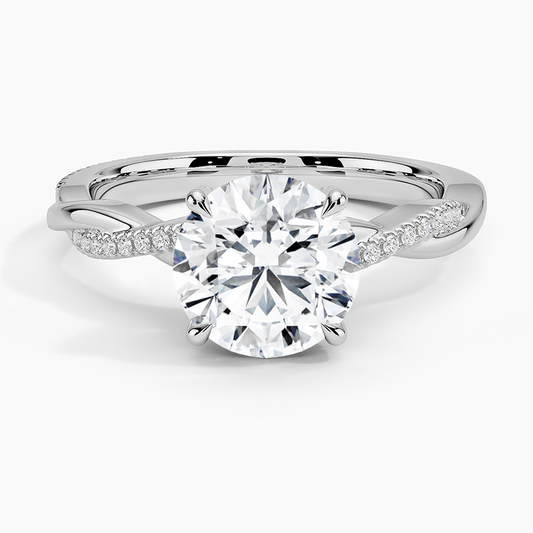 Petite Twisted Vine Hidden Halo Pavé Diamond Ring