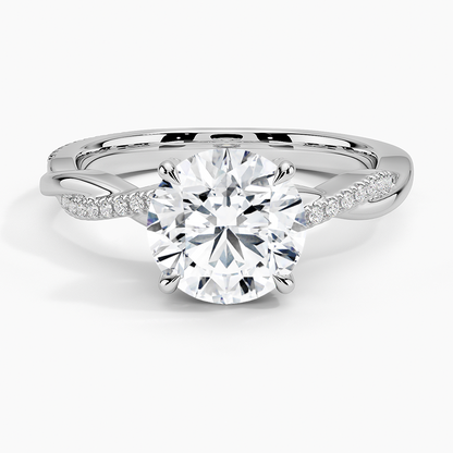 Petite Twisted Vine Hidden Halo Pavé Diamond Ring