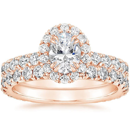 Luxe Sienna Halo Diamond Bridal Set (1 3/8 ct. tw.)