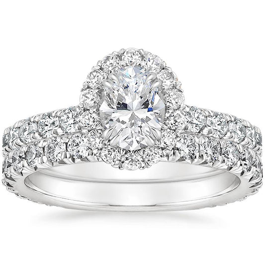 Luxe Sienna Halo Diamond Bridal Set (1 3/8 ct. tw.)