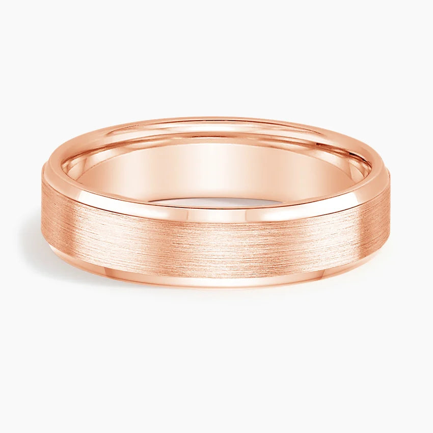 Beveled Edge Matte 5.5mm Wedding Ring