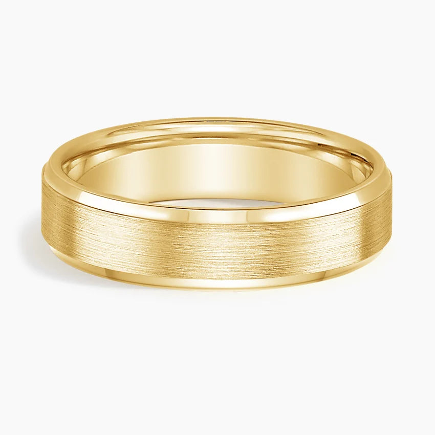 Beveled Edge Matte 5.5mm Wedding Ring
