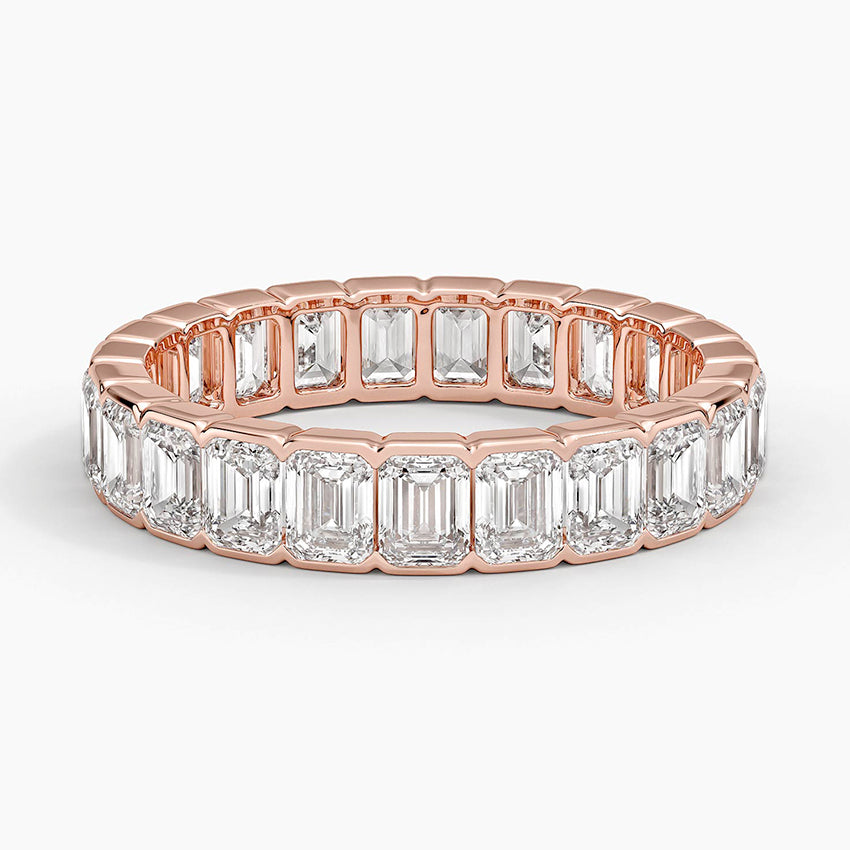 Emerald Cut Eternity Semi-Bezel Lab Diamond Ring (3 ct. tw.)