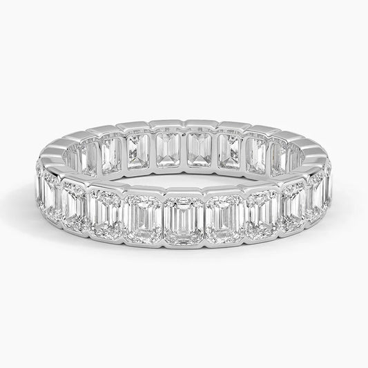 Emerald Cut Eternity Semi-Bezel Lab Diamond Ring (3 ct. tw.)