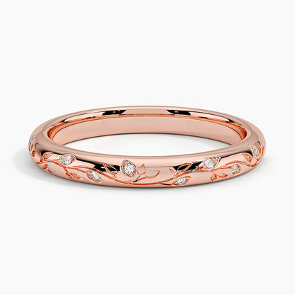 Verdure Engraved Diamond Ring