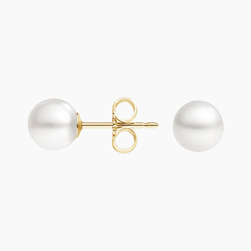 Premium Akoya Cultured Pearl Stud Earrings (6mm)