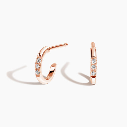 Petite Diamond Huggie Earrings