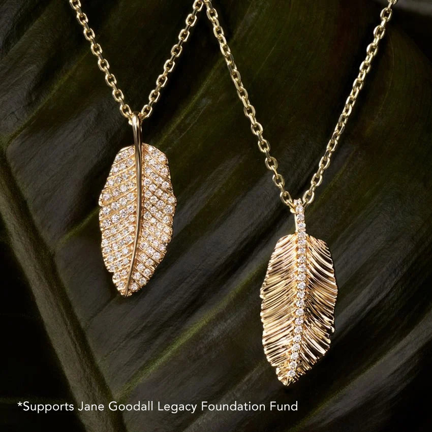 Jane Goodall Leaf Lab Diamond Pendant Necklace