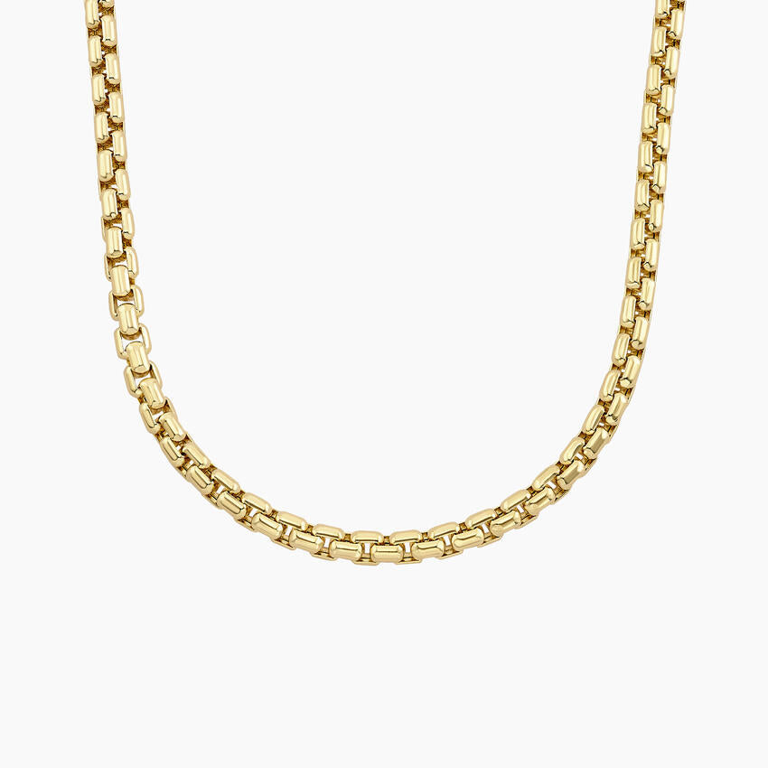 Riley 22 in. Lightweight Rounded Box Chain Necklace (3.95mm)