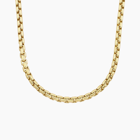Riley 22 in. Lightweight Rounded Box Chain Necklace (3.95mm)