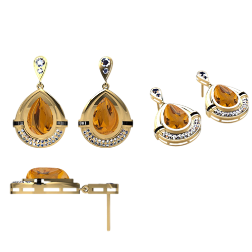 Golden Citrine Drop Earrings