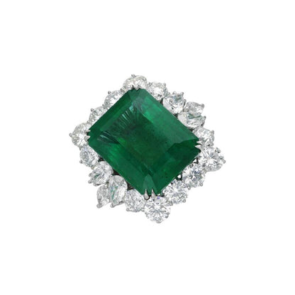 19.43ct Zambian Emerald and Diamond Ring