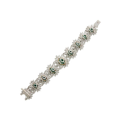 44.94ctw Zambian Emerald and Diamond Bracelet
