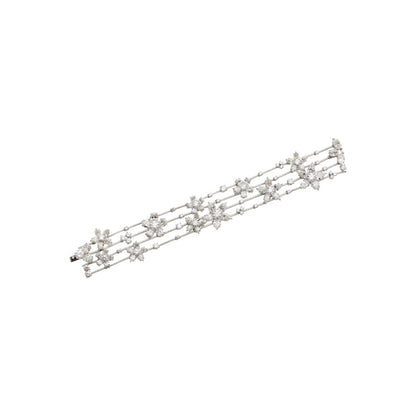 White Gold and Diamond Floral Bracelet