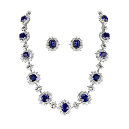 Platinum, Sapphire and Diamond Demi Parure