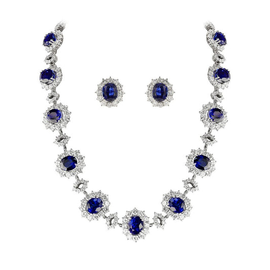 Platinum, Sapphire and Diamond Demi Parure