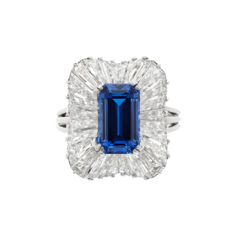 4.51ct Ceylon Sapphire and Diamond Ring