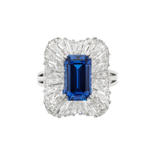 4.51ct Ceylon Sapphire and Diamond Ring