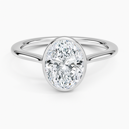 Petite Luna 1.5mm Bezel Ring in 18K